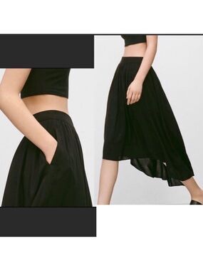 𝅺ARITZIA Wilfred black silk asymmetrical skirt Sz XS